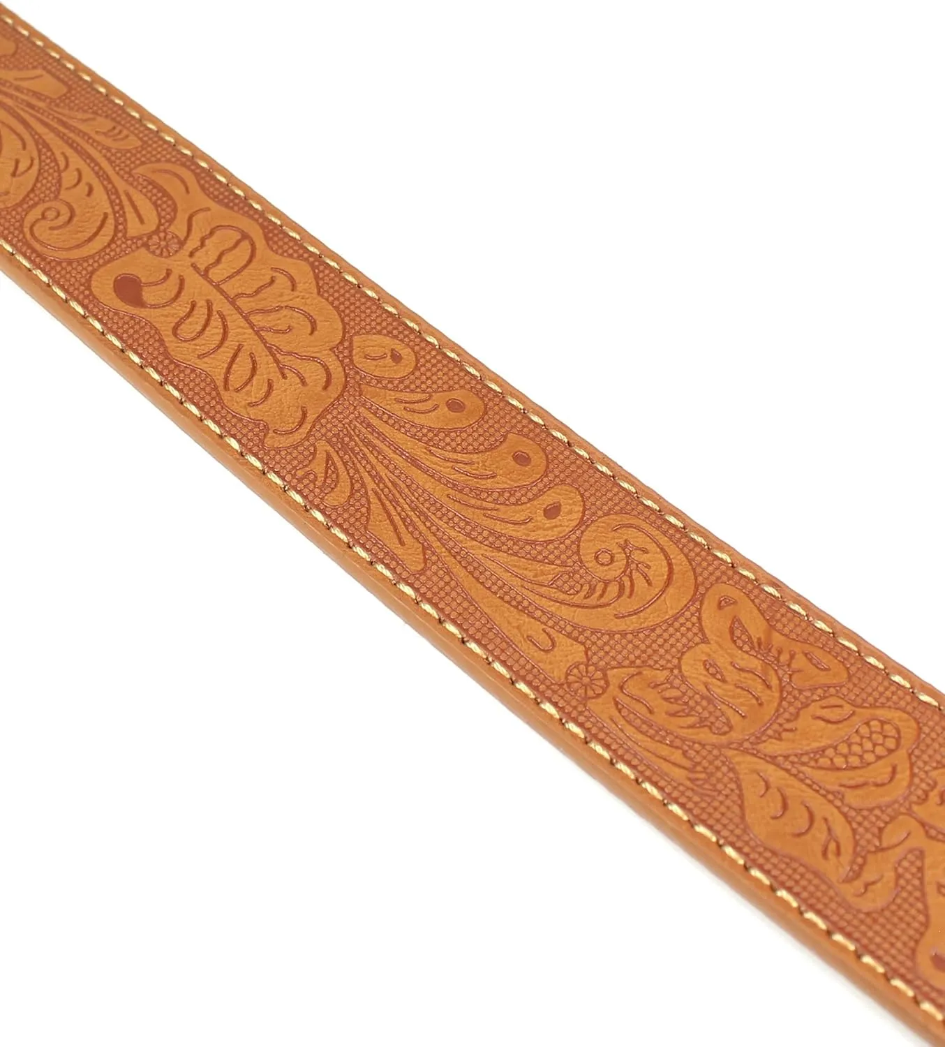 BC Belts Leather Belt Strap with Embossed Western Scrollwork 1.5" Wide with Snaps