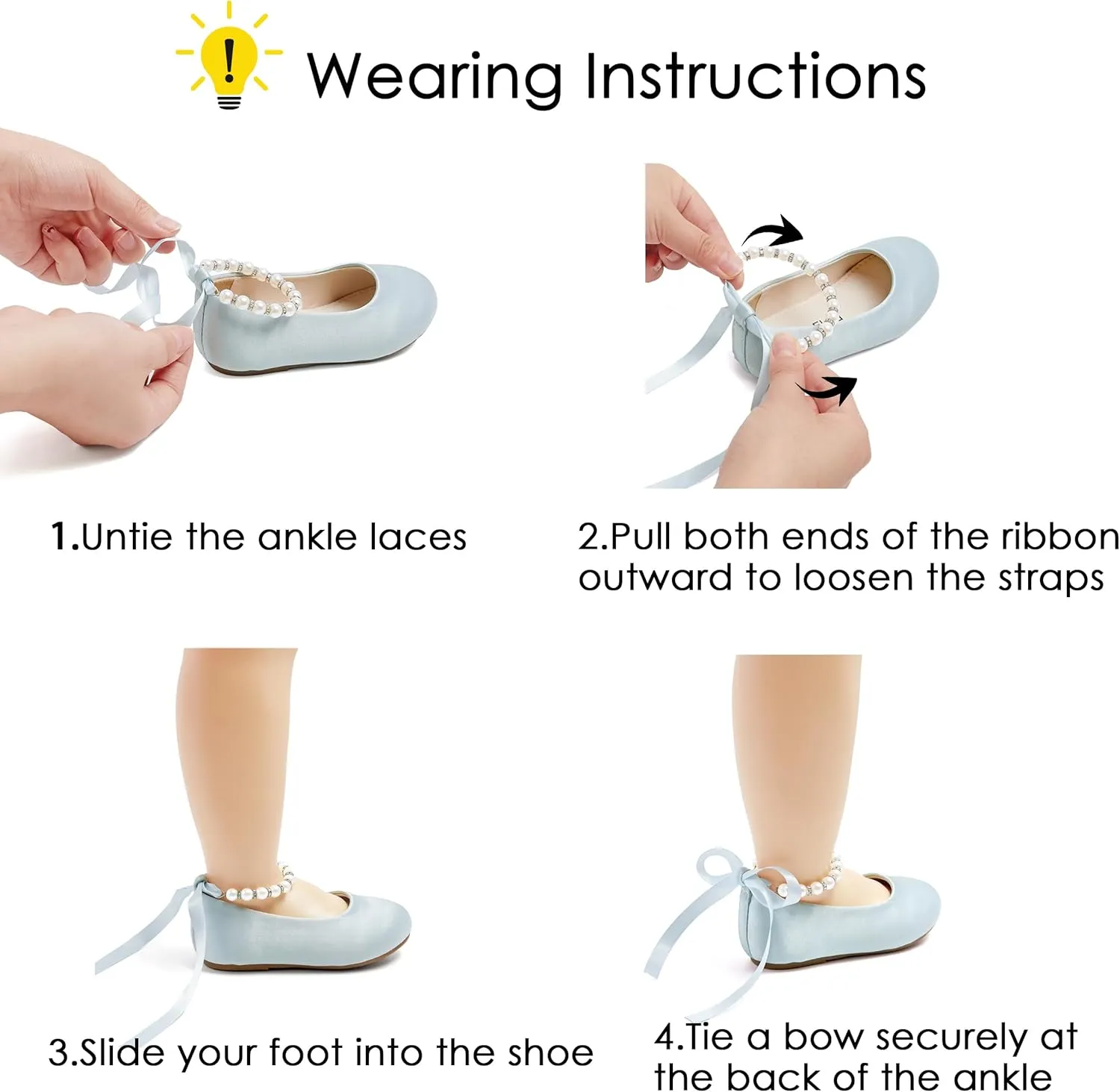Felix & Flora Girls Toddler Little Ballet Shoes - Flower Girls Mary Jane Flats Dress Shoes Party Wedding