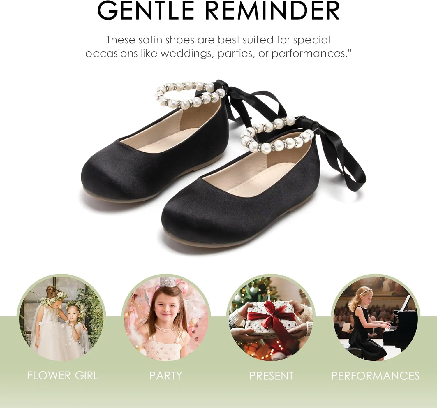 Felix & Flora Girls Toddler Little Ballet Shoes - Flower Girls Mary Jane Flats Dress Shoes Party Wedding