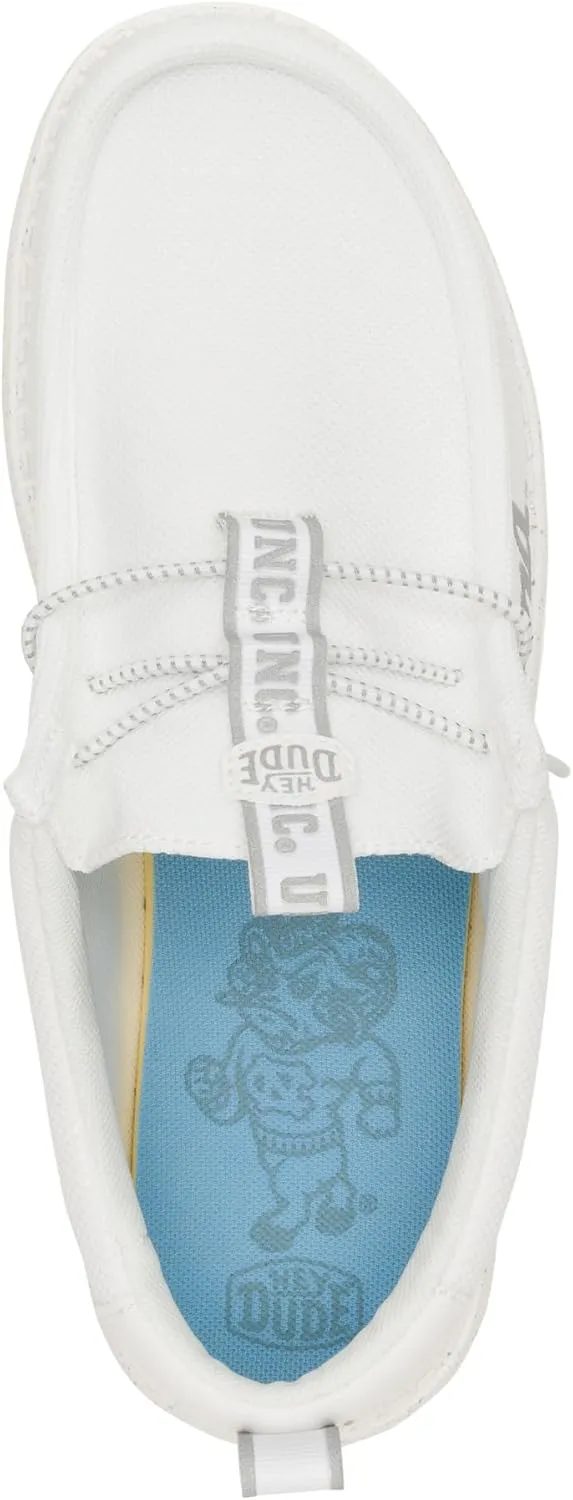 HEYDUDE Wally Collegiate Whites, Men??s Shoes, Men's Slip-on Loafers, Comfortable & Light-Weight