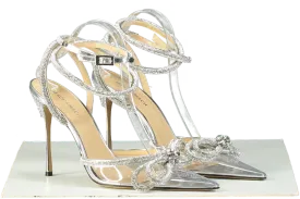 Mach & Mach Silver Rhinestone-Embellished PVC Sandals EU 41 UK 8