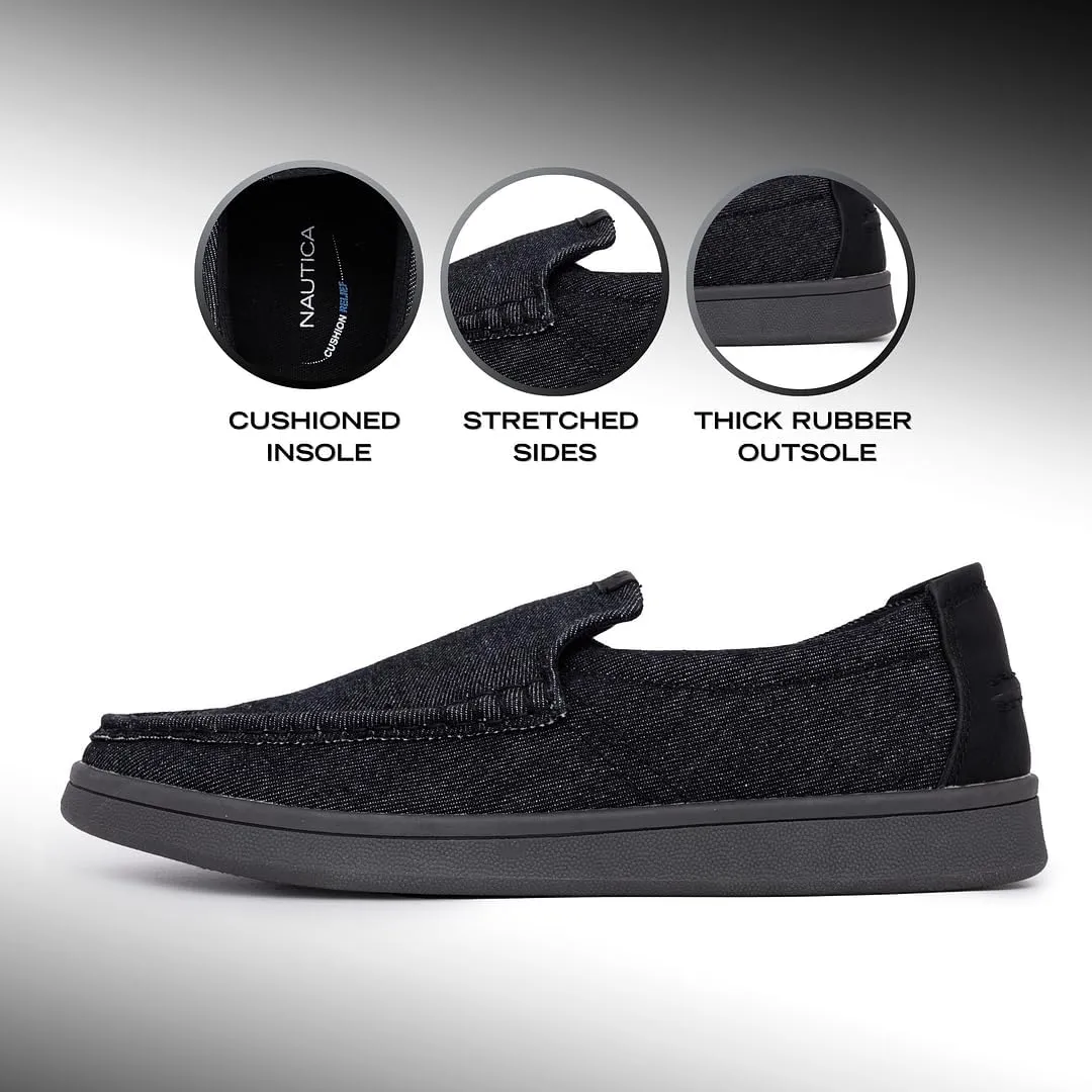 Nautica Men's Slip-On Loafers Casual Moc Toe Sneakers Boat Shoes Slipper for Men  Lightweight & Comfortable - Derwin